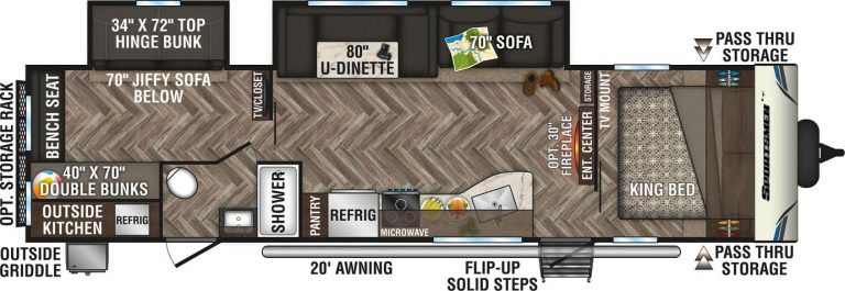 2020-KZ-RV-Sportsmen-LE-332BHKLE-Travel-Trailer-Floorplan